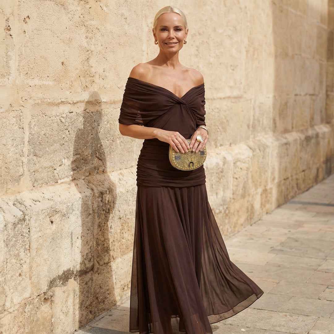 Reagan | Elegantes Braunes Kleid