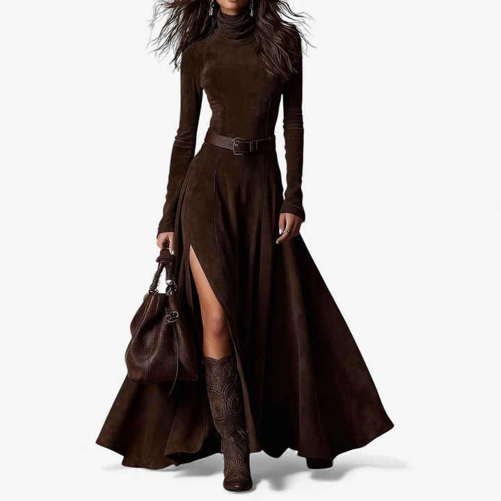 Élodie | Lange elegante Kleid mit inkludiertem Gürtel