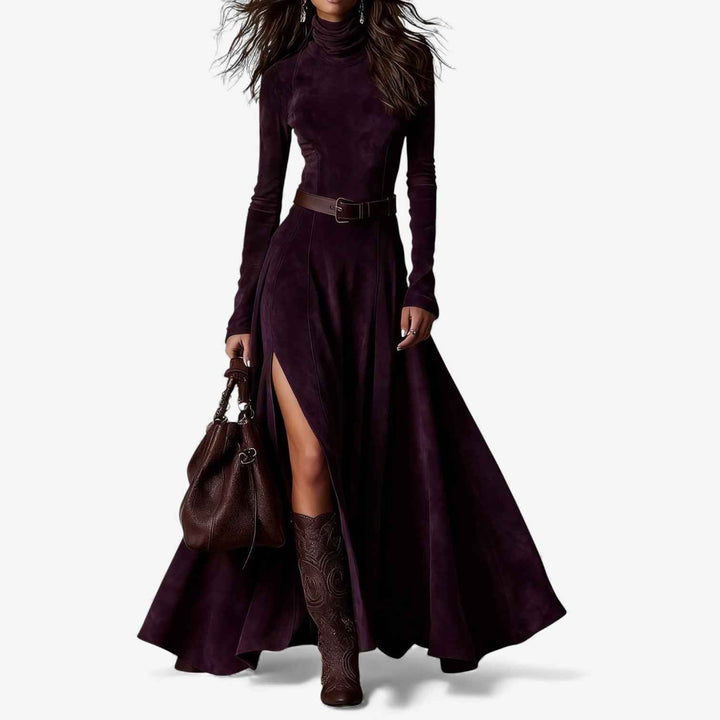 Élodie | Lange elegante Kleid mit inkludiertem Gürtel
