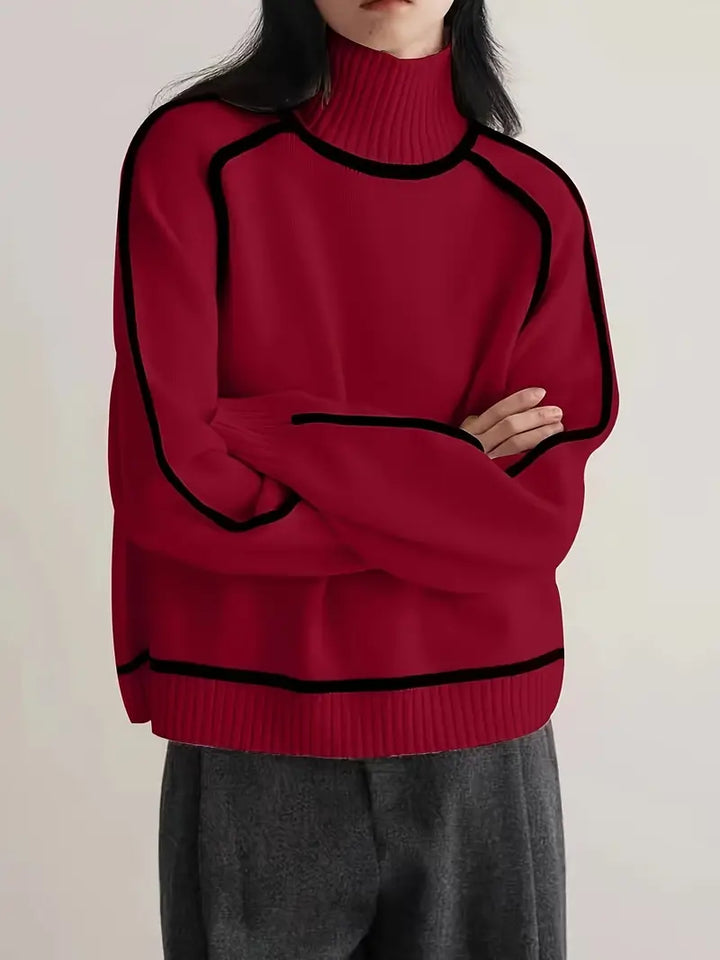 Sandrine | Eleganter Pullover mit hohem Kragen