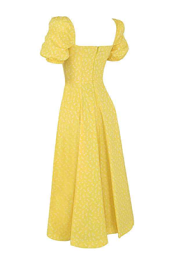 Aviana - Blumenkleid mit Puffärmeln