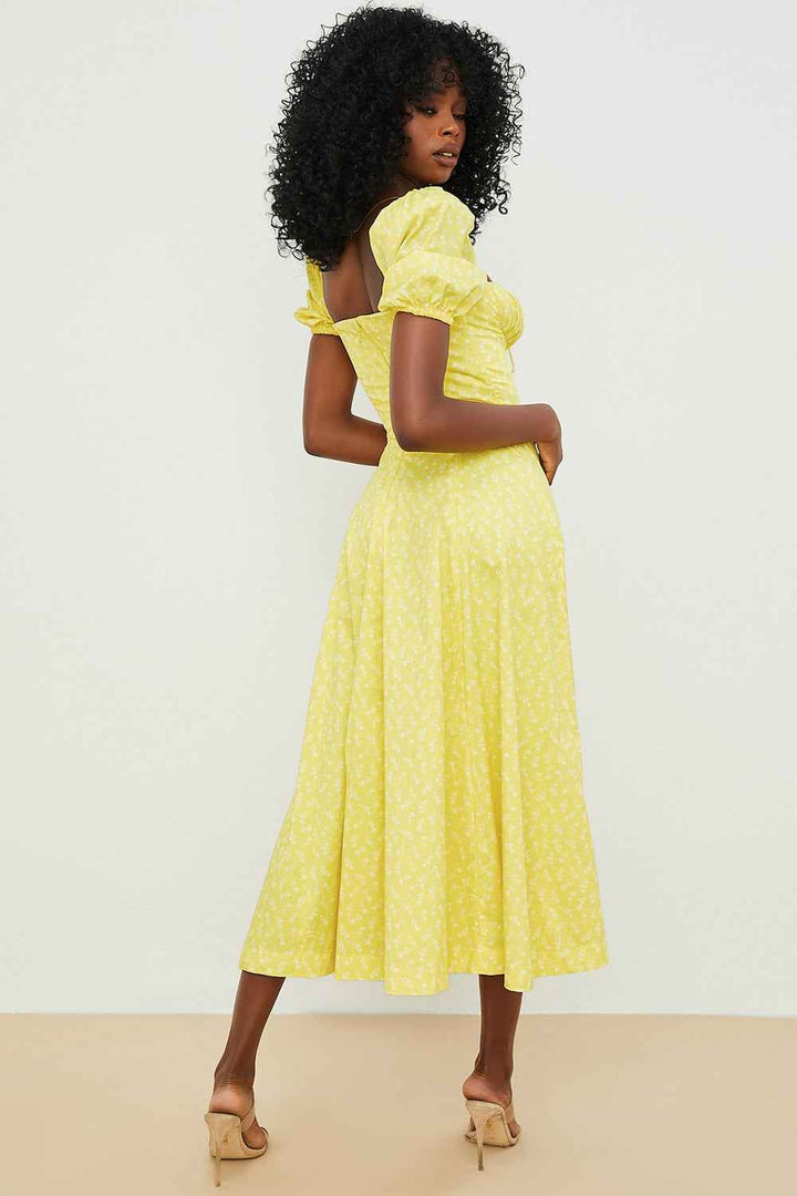 Aviana - Blumenkleid mit Puffärmeln
