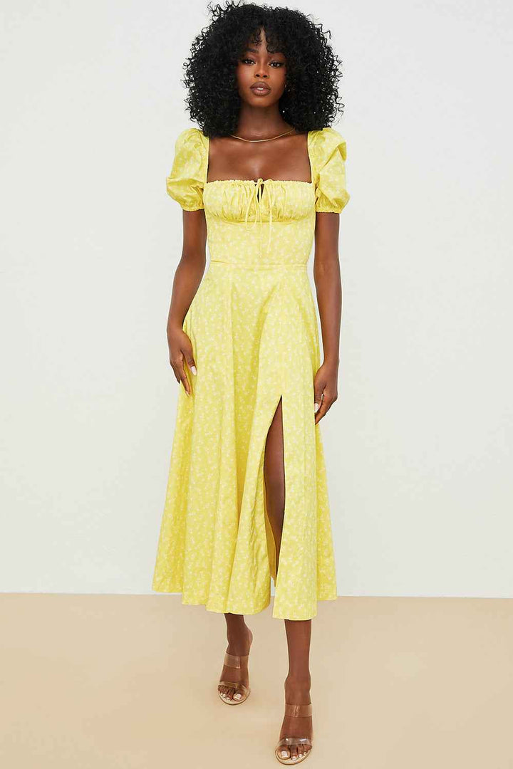 Aviana - Blumenkleid mit Puffärmeln