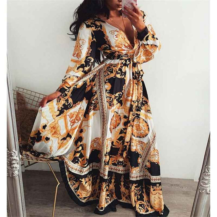 Faye - Boho Gedrucktes Kleid
